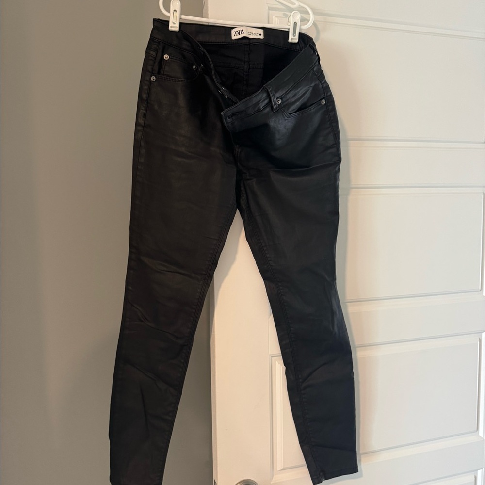Zara Jet Black Slim Fit Pants